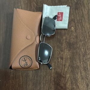 Ray-Ban Black and Silver Sunglasses with Brown Case, Ray Ban Julie